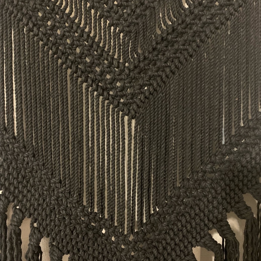 Chic Black Macrame Wall Art nwt - Picture 5 of 5